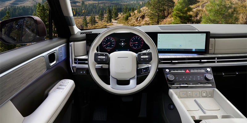 Cockpit Of A 2025 Hyundai Santa Fe Vehicle