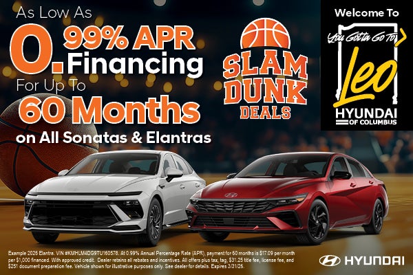 As low as 0.99% APR Financing for up to 60 Months